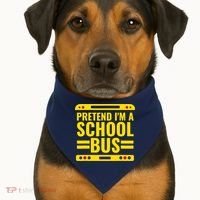 Pretend Im A School Bus Funny Lazy Halloween Costume USA-Made Doggie Bandana thumb 1