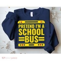 Pretend Im A School Bus Funny Lazy Halloween Costume Sweatshirt thumb 2