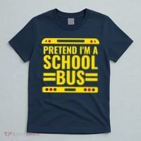 Pretend Im A School Bus Funny Lazy Halloween Costume T-Shirt thumb 5