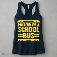 Pretend Im A School Bus Funny Lazy Halloween Costume Women's Tank Top thumb 3