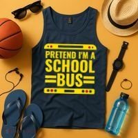 Pretend Im A School Bus Funny Lazy Halloween Costume Tank Top thumb 4