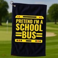 Pretend Im A School Bus Funny Lazy Halloween Costume Golf Towel thumb 1