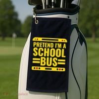 Pretend Im A School Bus Funny Lazy Halloween Costume Golf Towel thumb 2
