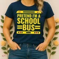 Pretend Im A School Bus Funny Lazy Halloween Costume Women's T-Shirt thumb 2
