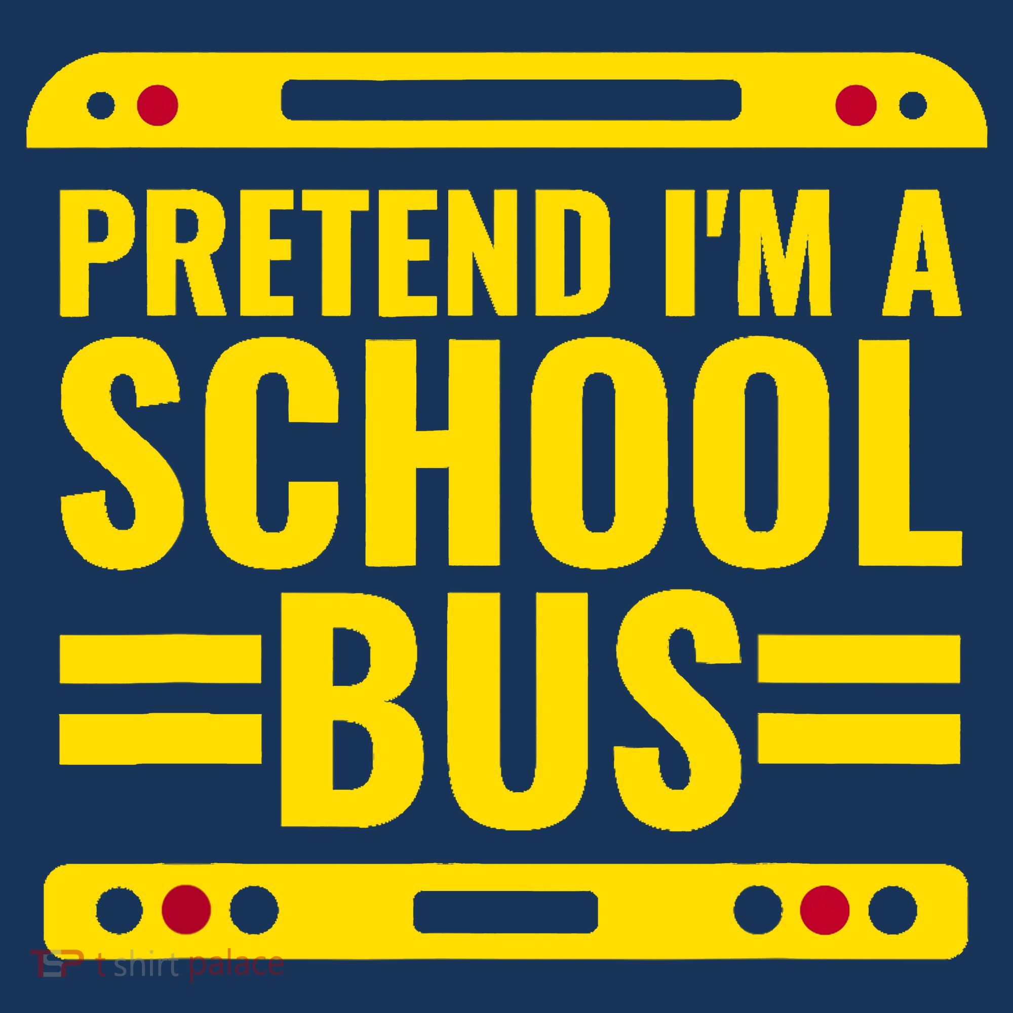Pretend Im A School Bus Funny Lazy Halloween Costume Women's T-Shirt