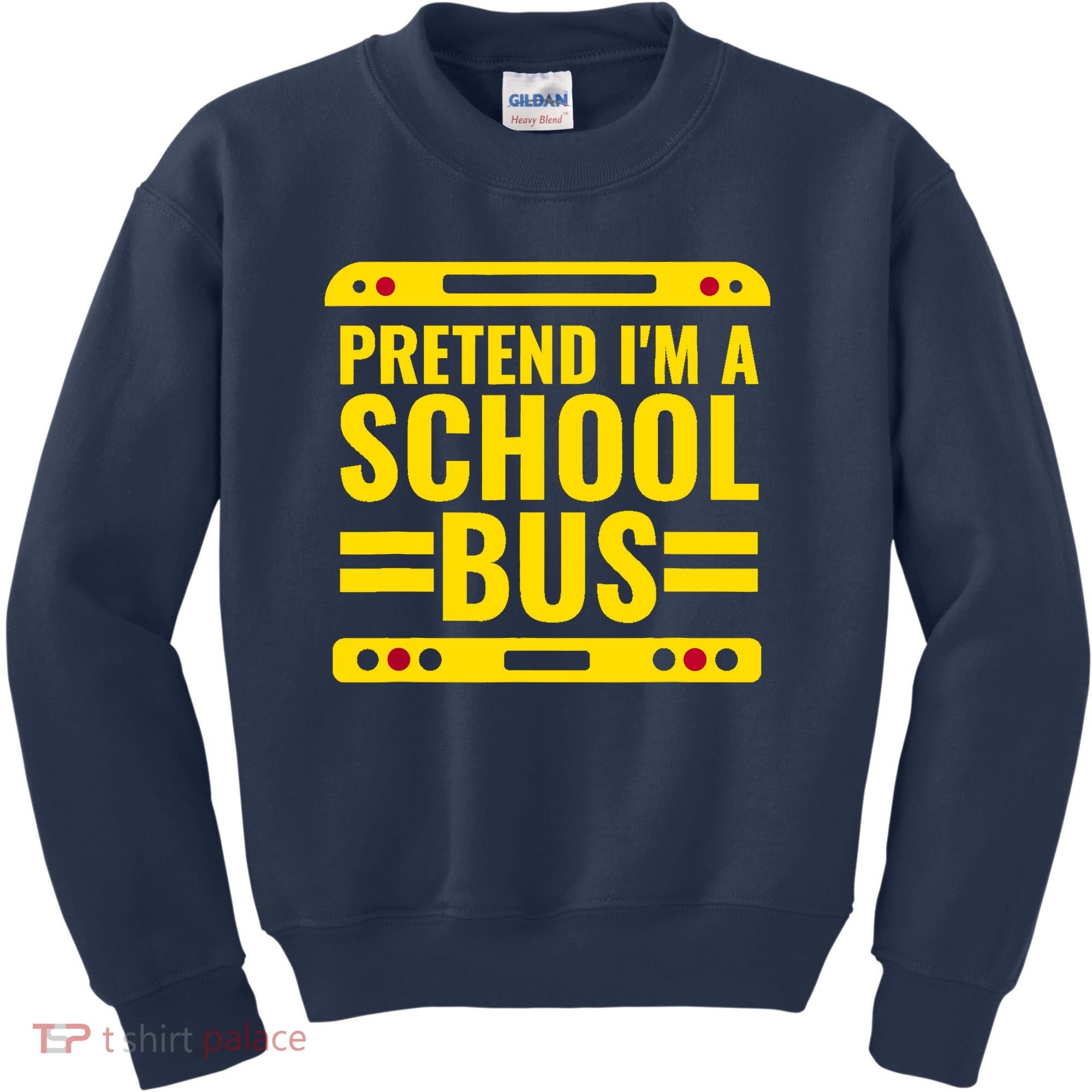Pretend Im A School Bus Funny Lazy Halloween Costume Kids Sweatshirt