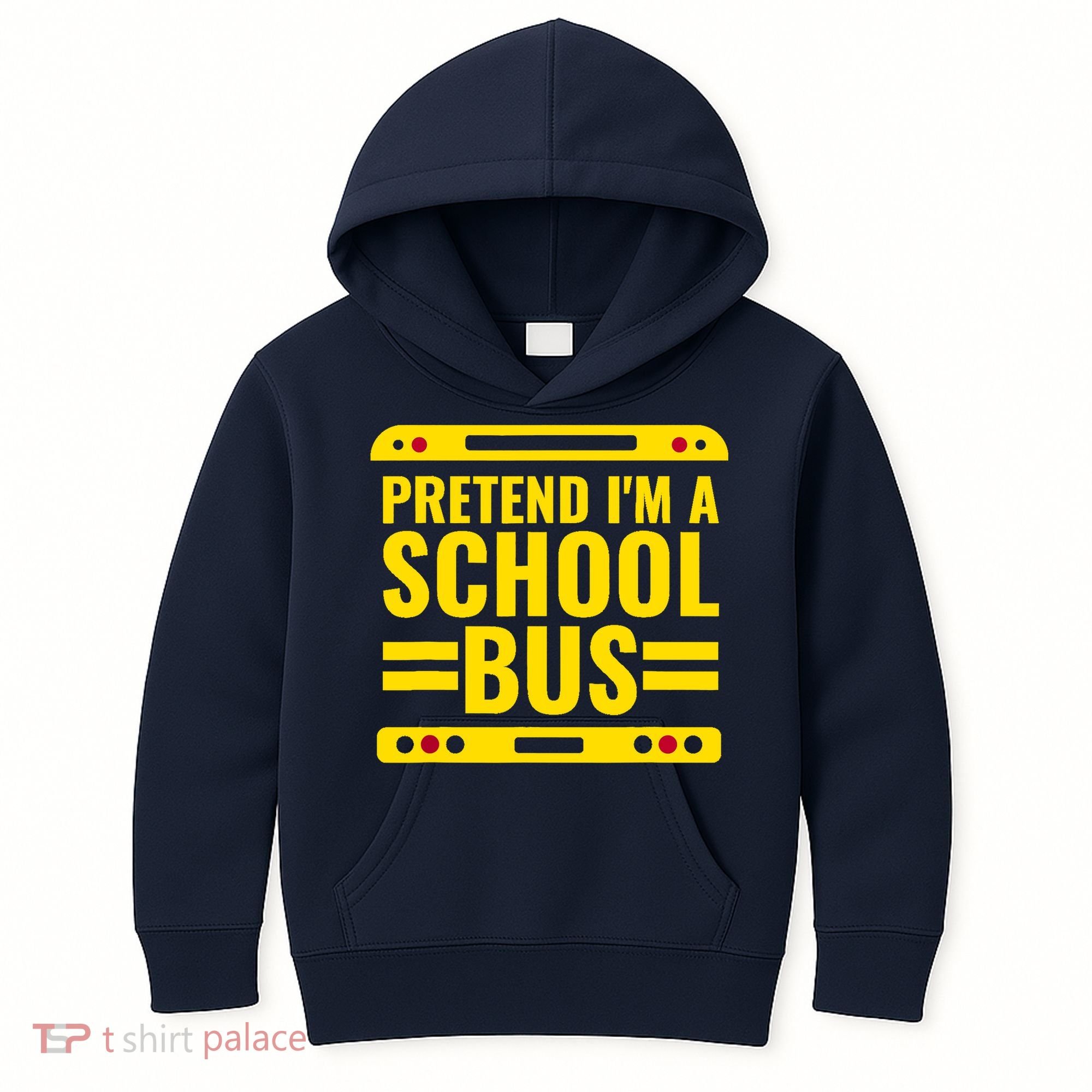Pretend Im A School Bus Funny Lazy Halloween Costume Kids Hoodie