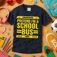 Pretend Im A School Bus Funny Lazy Halloween Costume Kids T-Shirt thumb 3