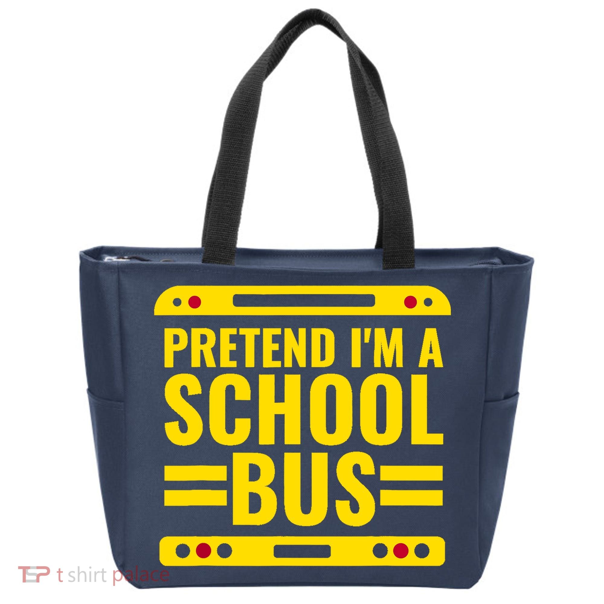 Pretend Im A School Bus Funny Lazy Halloween Costume Tote Bag