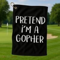 Pretend I'm A Gopher Costume Funny Halloween Party Golf Towel thumb 1