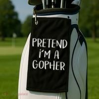 Pretend I'm A Gopher Costume Funny Halloween Party Golf Towel thumb 2