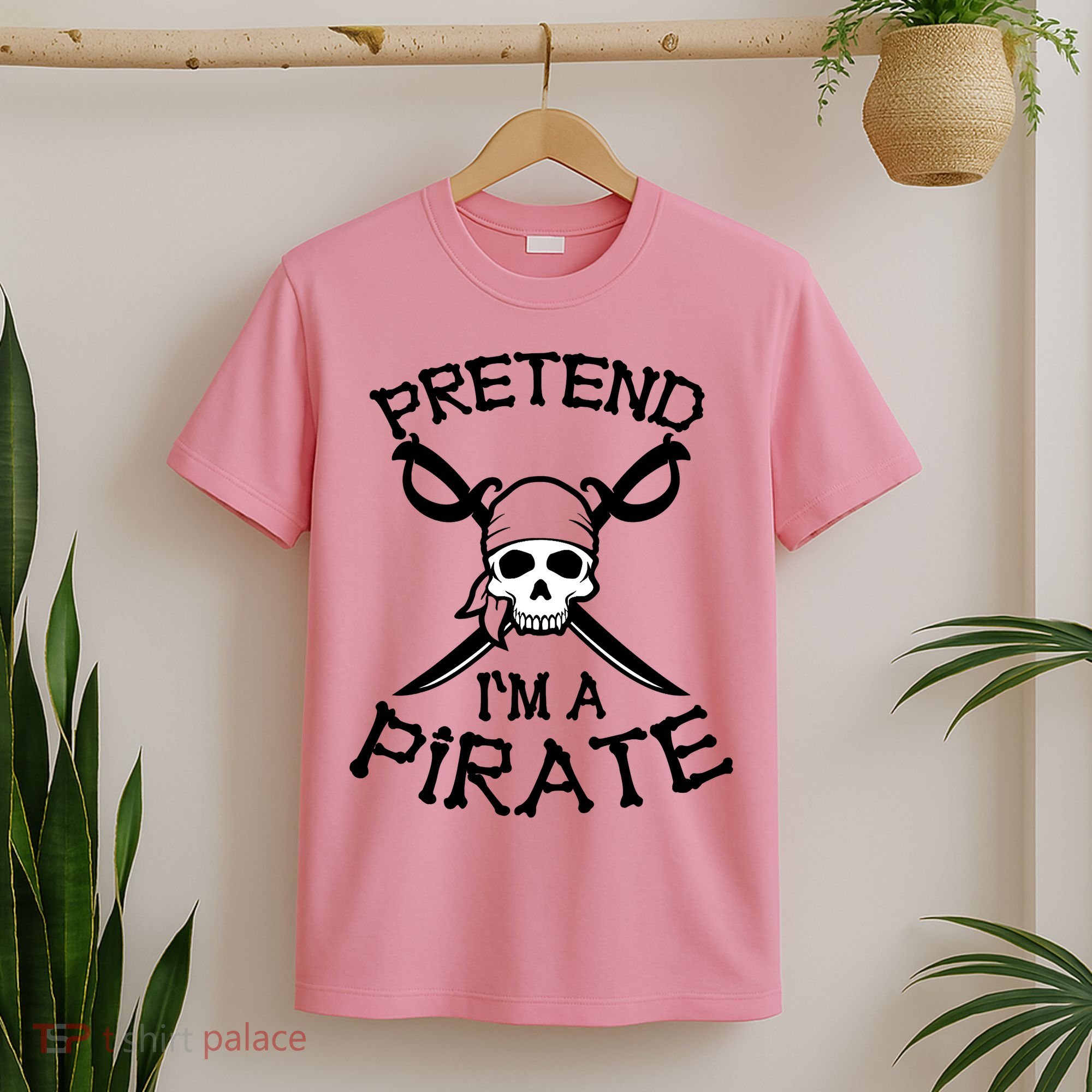 Pretend I'm A Pirate Funny Cartoon Halloween T-Shirt