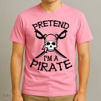 Pretend I'm A Pirate Funny Cartoon Halloween T-Shirt thumb 3