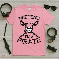 Pretend I'm A Pirate Funny Cartoon Halloween T-Shirt thumb 5