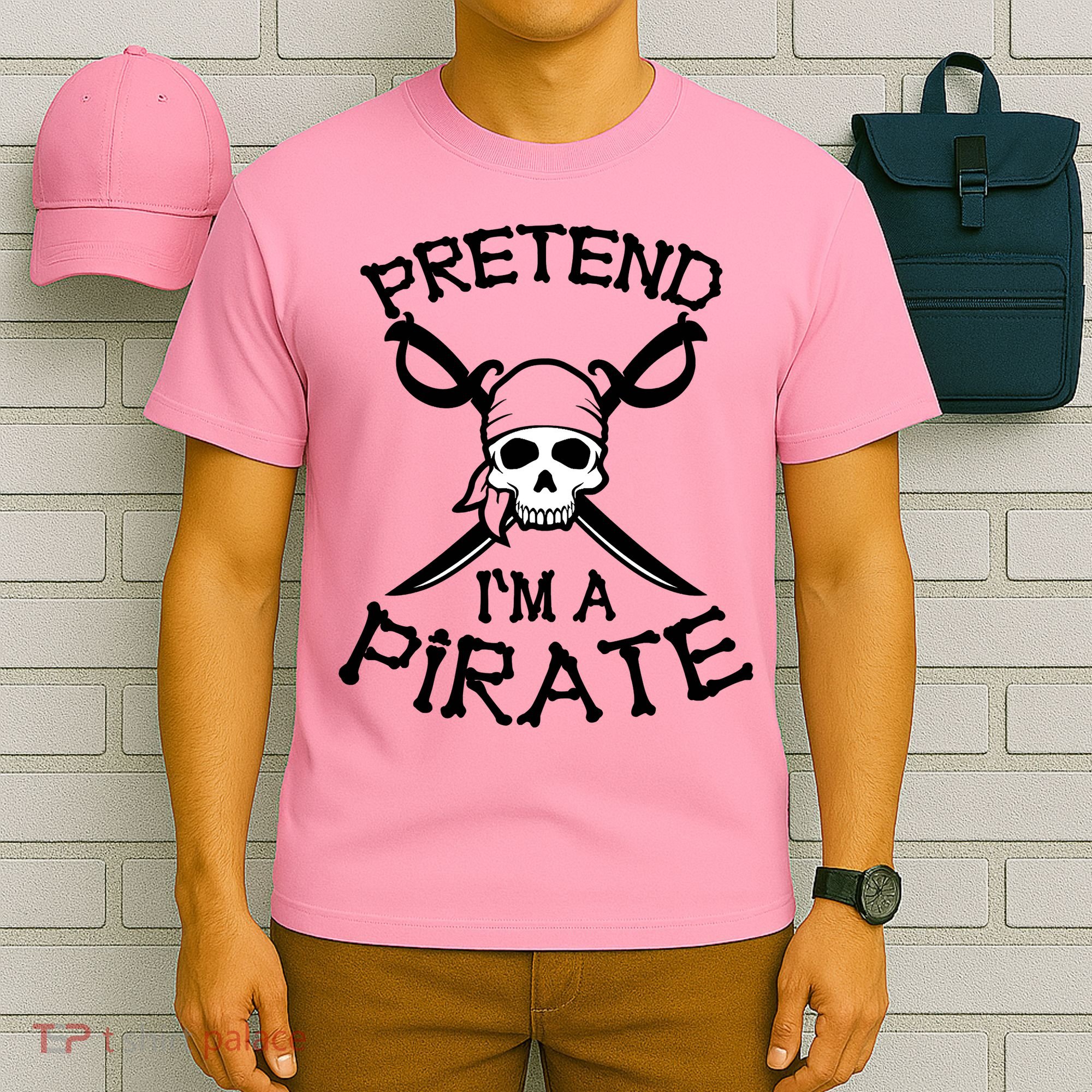 Pretend I'm A Pirate Funny Cartoon Halloween T-Shirt