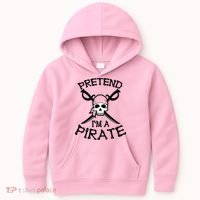 Pretend I'm A Pirate Funny Cartoon Halloween Kids Hoodie thumb 0