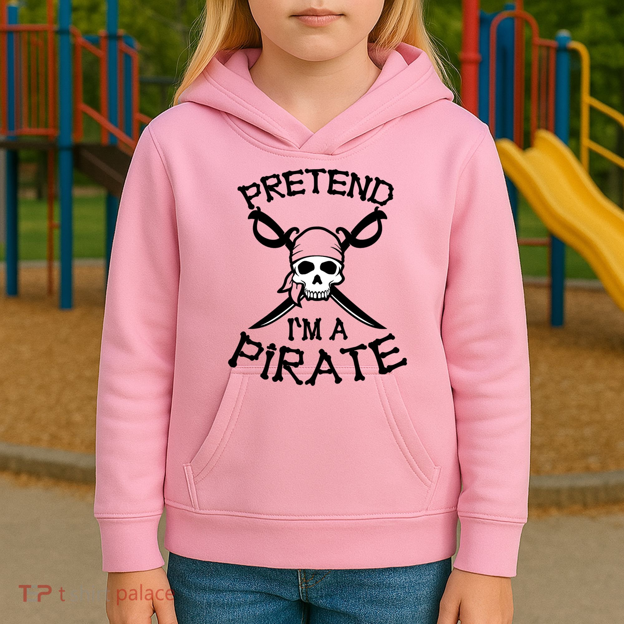 Pretend I'm A Pirate Funny Cartoon Halloween Kids Hoodie