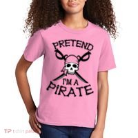 Pretend I'm A Pirate Funny Cartoon Halloween Kids T-Shirt thumb 2