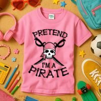 Pretend I'm A Pirate Funny Cartoon Halloween Kids T-Shirt thumb 3