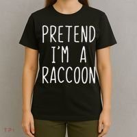 Pretend I'm A Raccoon Costume Halloween Lazy Easy Racoon T-Shirt thumb 4