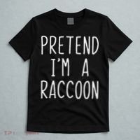 Pretend I'm A Raccoon Costume Halloween Lazy Easy Racoon T-Shirt thumb 5