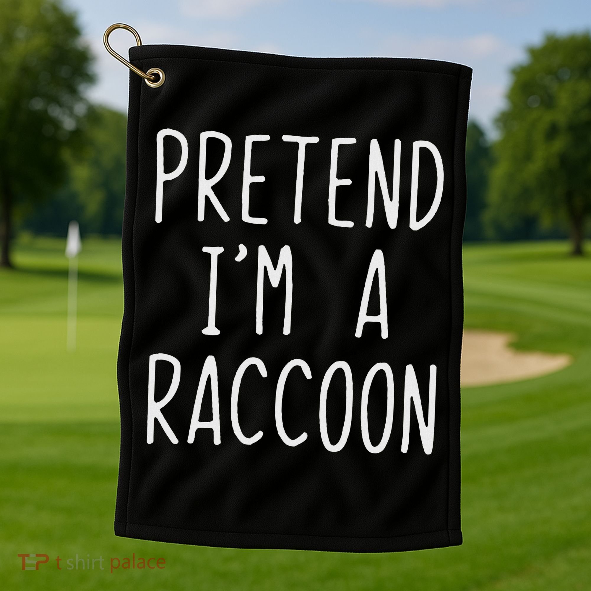 Pretend I'm A Raccoon Costume Halloween Lazy Easy Racoon Golf Towel