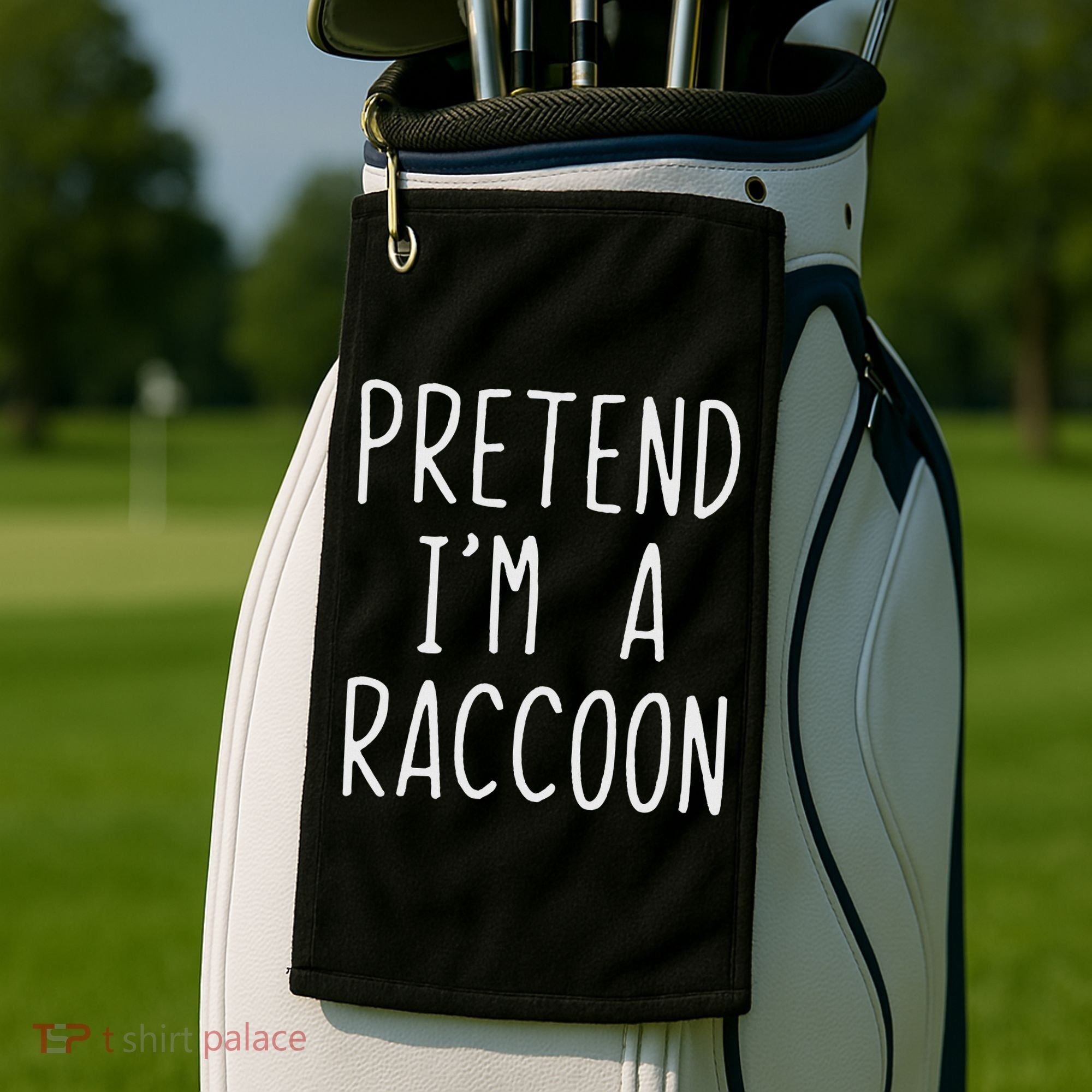Pretend I'm A Raccoon Costume Halloween Lazy Easy Racoon Golf Towel