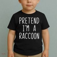 Pretend I'm A Raccoon Costume Halloween Lazy Easy Racoon Toddler T-Shirt thumb 2