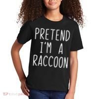 Pretend I'm A Raccoon Costume Halloween Lazy Easy Racoon Kids T-Shirt thumb 2