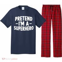 Pretend I'm A Superhero Funny Easy Lazy Halloween Costume Pajama Set thumb 0