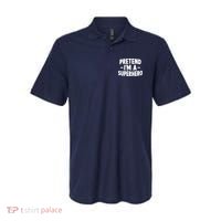 Pretend I'm A Superhero Funny Easy Lazy Halloween Costume Polo thumb 0