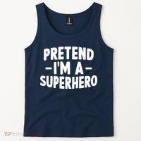 Pretend I'm A Superhero Funny Easy Lazy Halloween Costume Tank Top thumb 2