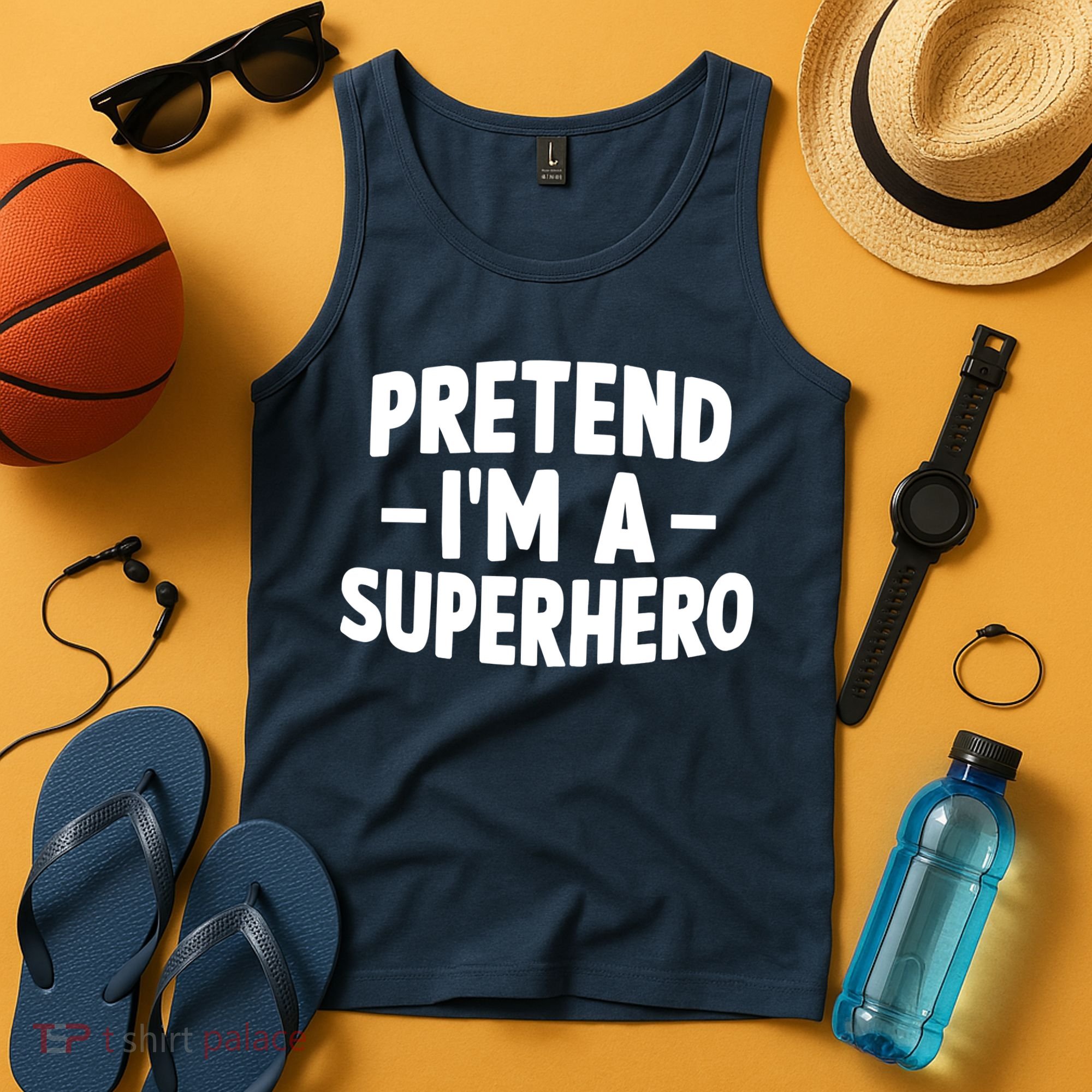 Pretend I'm A Superhero Funny Easy Lazy Halloween Costume Tank Top