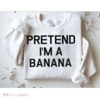 Pretend I'm A Banana Funny Lazy Halloween Costume Sweatshirt thumb 2