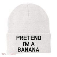 Pretend I'm A Banana Funny Lazy Halloween Costume Beanie thumb 0