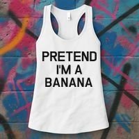 Pretend I'm A Banana Funny Lazy Halloween Costume Women's Tank Top thumb 3