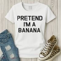 Pretend I'm A Banana Funny Lazy Halloween Costume Women's T-Shirt thumb 3