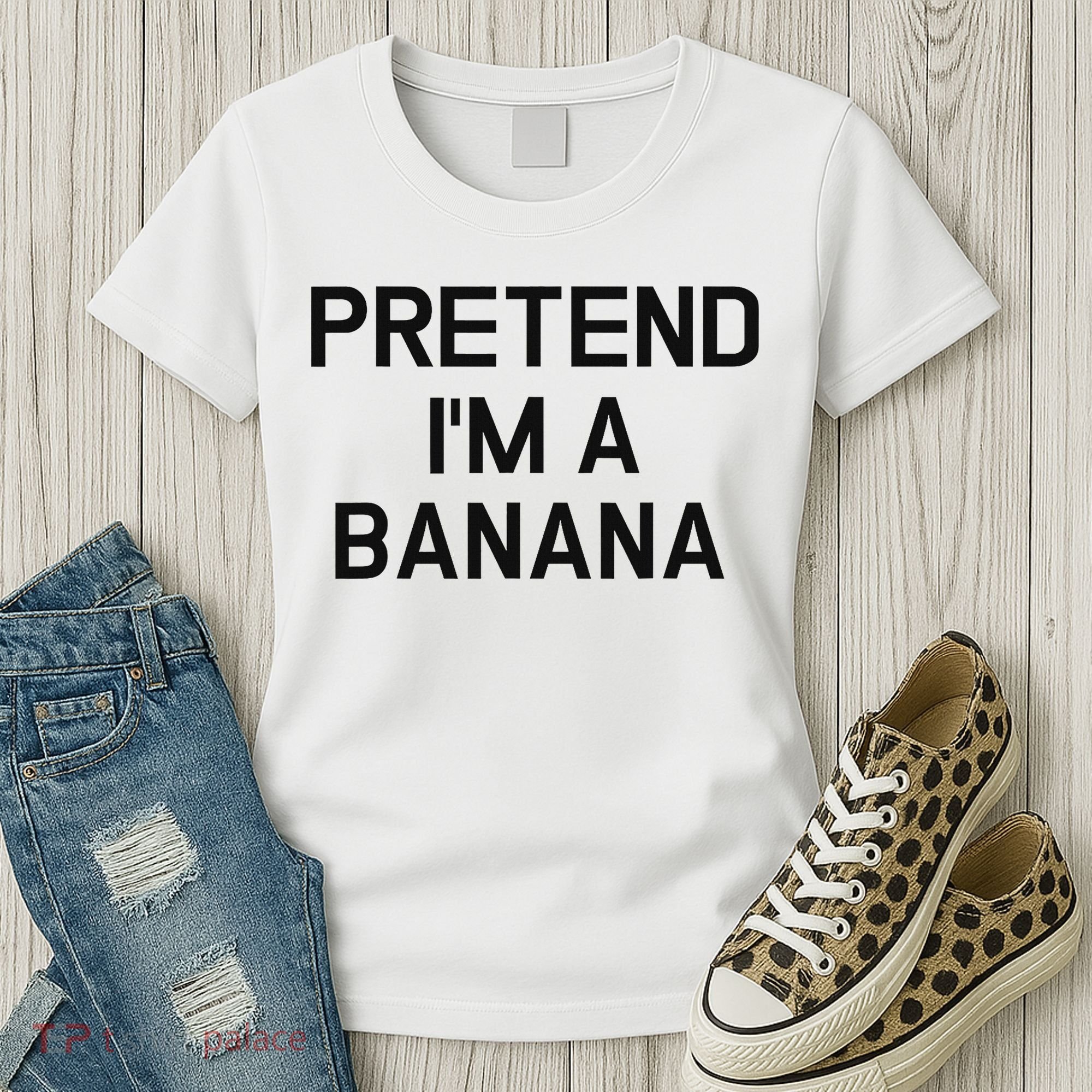 Pretend I'm A Banana Funny Lazy Halloween Costume Women's T-Shirt