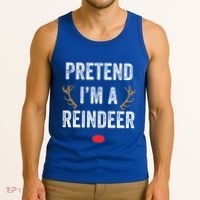 Pretend I'm A Reindeer Funny Lazy Christmas Costume Tank Top thumb 3