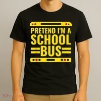 Pretend I'm A School Bus Funny Lazy Halloween Costume T-Shirt thumb 3