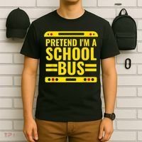 Pretend I'm A School Bus Funny Lazy Halloween Costume T-Shirt thumb 6