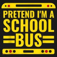 Pretend I'm A School Bus Funny Lazy Halloween Costume T-Shirt thumb 7