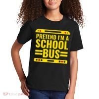 Pretend I'm A School Bus Funny Lazy Halloween Costume Kids T-Shirt thumb 2