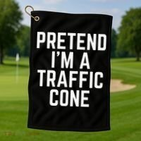 Pretend Im A Traffic Cone Golf Towel thumb 1