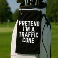 Pretend Im A Traffic Cone Golf Towel thumb 2