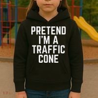 Pretend Im A Traffic Cone Kids Hoodie thumb 3