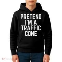 Pretend Im A Traffic Cone Kids Hoodie thumb 4