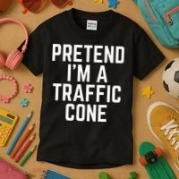 Pretend Im A Traffic Cone Kids T-Shirt thumb 3