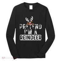 Pretend I'm A Reindeer Funny Lazy Christmas Costume  Long Sleeve Shirt thumb 0