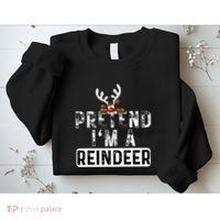 Pretend I'm A Reindeer Funny Lazy Christmas Costume  Sweatshirt thumb 2